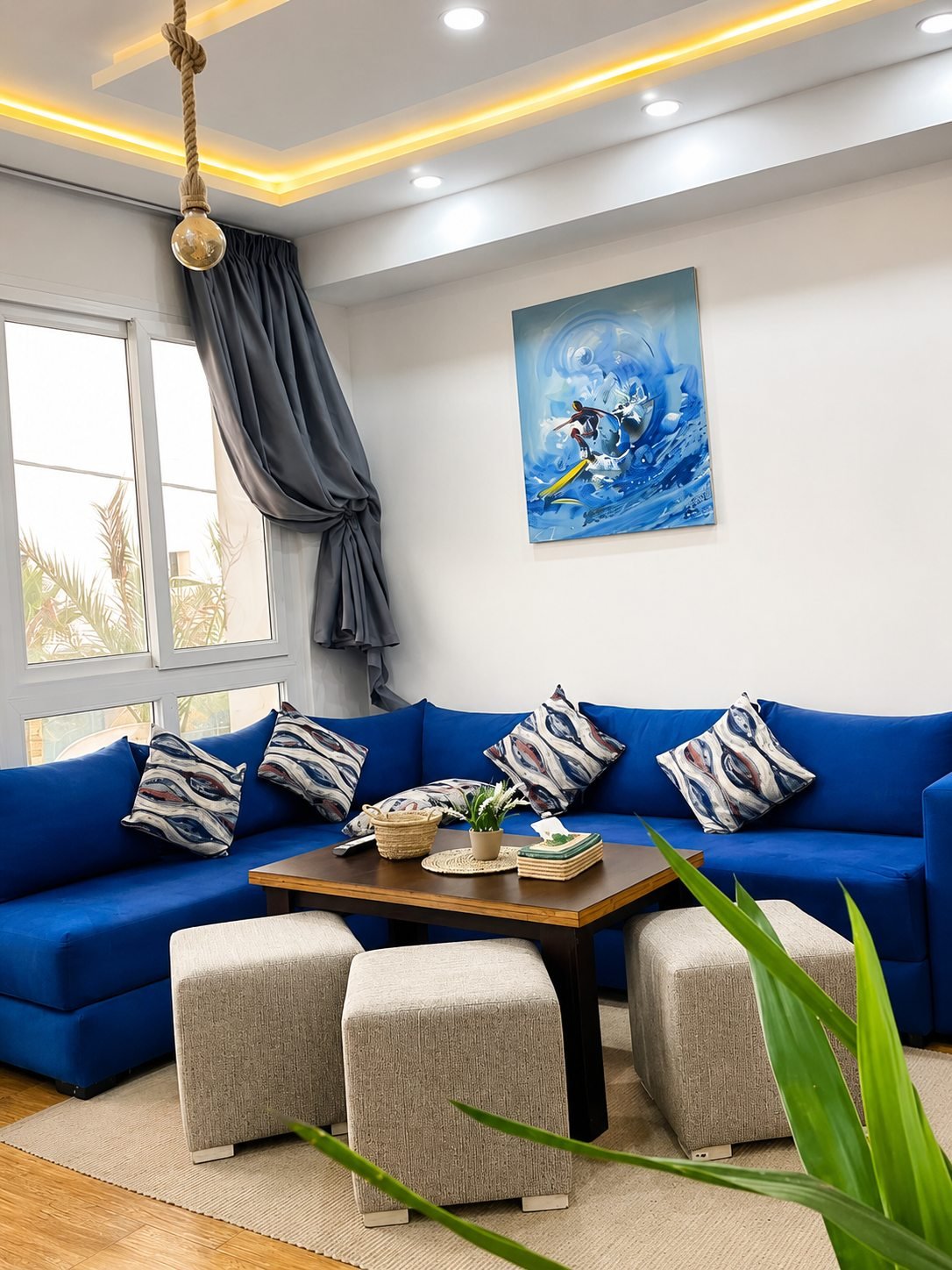 Balcony Sea View II living room at Padova Surf House
