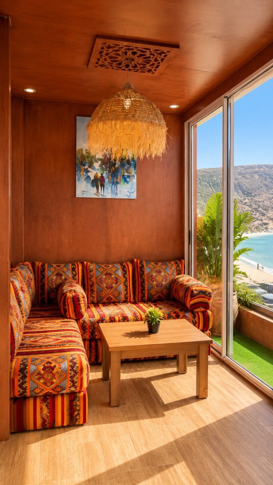 Sea View Apartment living room at Padova Surf House